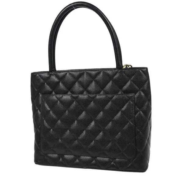 Authentic Chanel Black Caviar Medallion Tote Handbag - Picture 2 of 10